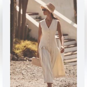 Lovaan Elly Pleated Button-Front Midi Dress